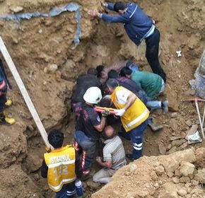 İnşaat alanında göçük: 1 ölü 22