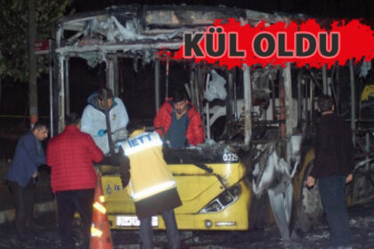 İçinde yolcu olan otobüse molotoflu saldırı! 27