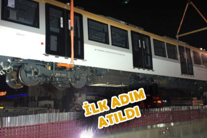 Metro hattının test vagonları raylara indirildi 42