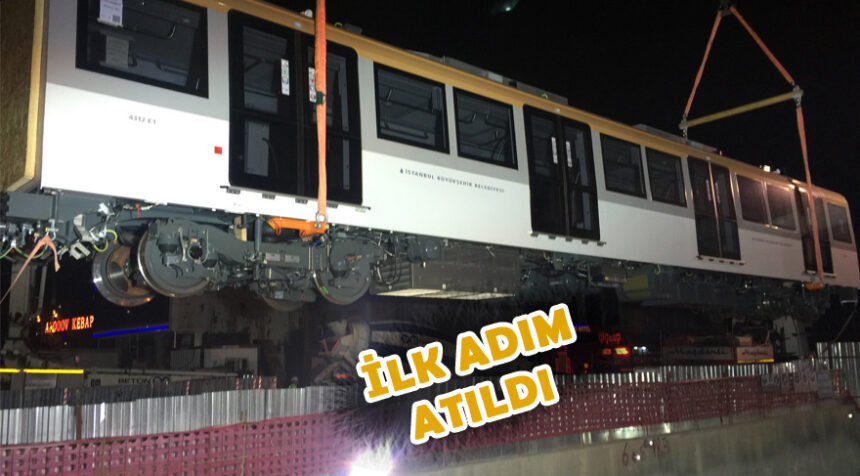 Metro hattının test vagonları raylara indirildi 11