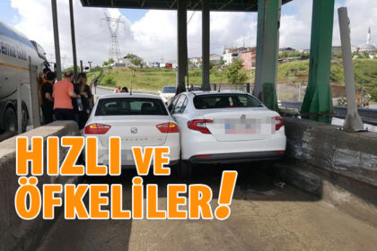 Şaka gibi kaza: İnatçı sürücüler gişede sıkıştı! 23