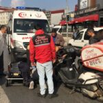 Motosikletinin lastiği patlayan kurye ölümden döndü 12