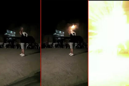 Kafasının üzerinde havai fişek patlatan genç canından oluyordu 23