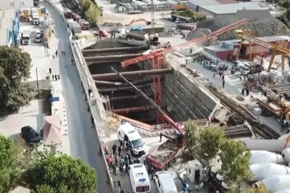 Yenidoğan metro inşaatında vinç devrildi: 2 ölü 23