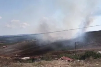 Arazide çıkan yangın helikopter yardımıyla söndürüldü 22 ot yangini pasakoy