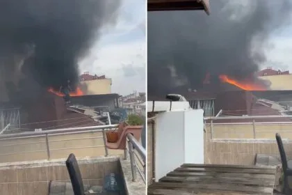 Sarıgazi'de çatı yangını: İki itfaiye eri yaralandı 30