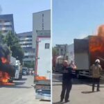 Samandıra'da park halindeki kamyonet alev alev yandı 12