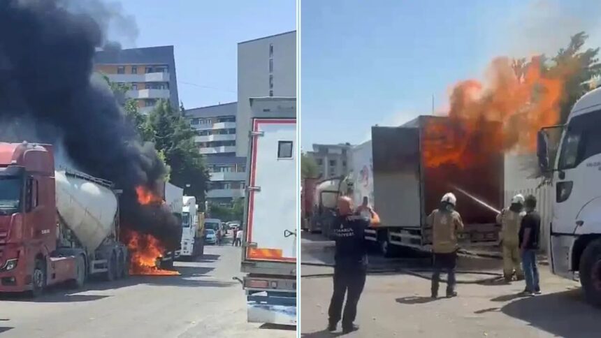 Samandıra'da park halindeki kamyonet alev alev yandı 11 Samandıra'da park halindeki kamyonet alev alev yandı 11
