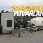 Viraja hızlı girdi, devrildi 12